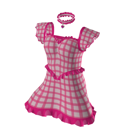 Pink plaid pattern skirt thumbnail