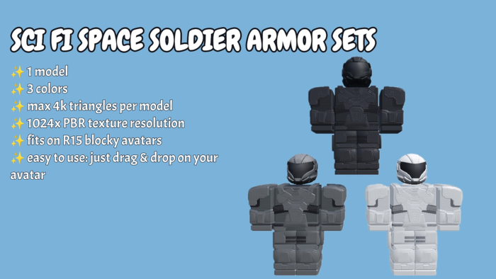 [R15] Sci fi space soldier armor sets preview 1
