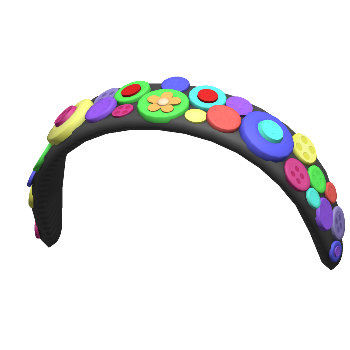 Cute Preppy Black Rainbow Button Decora Headband