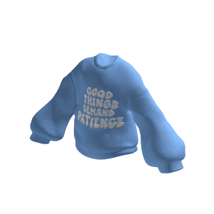 Oversized Knitted Sweater Blue thumbnail