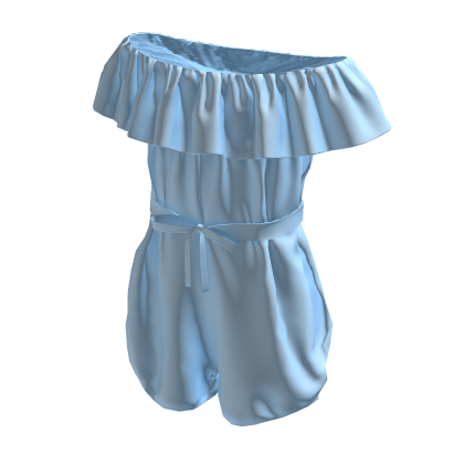 Blue Off Shoulder Romper thumbnail