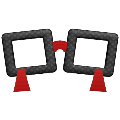 🌈cute red & blackrainbow oversized decora glasses