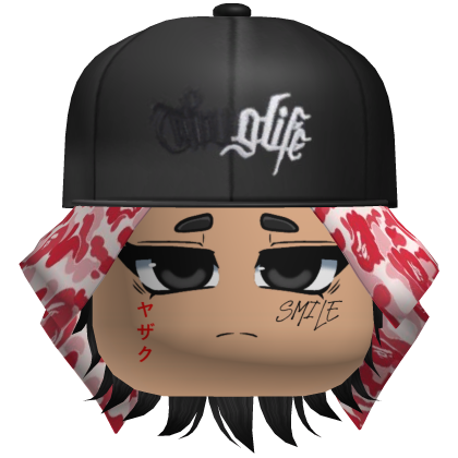 Streetwear Gang Hair w/ Y2K Cap & Cute Boy Face Roblox item