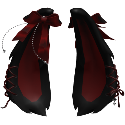 Lolita Gothic Cute bunny Ears Ribbon | Black & Red Roblox item