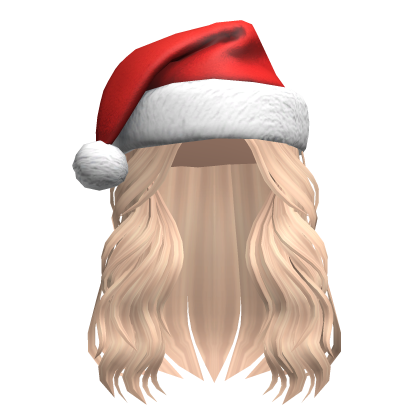 Cozy Long Hair w/ Santa Hat in Blonde Roblox item