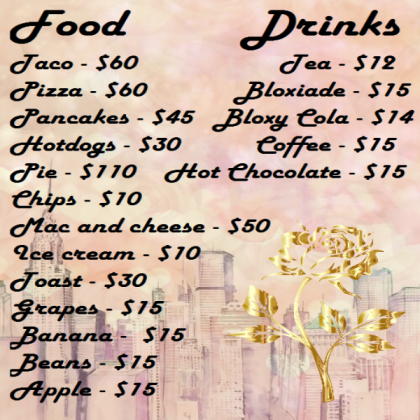 Leilah's Bloxburg Menu - GOLD - Roblox decal