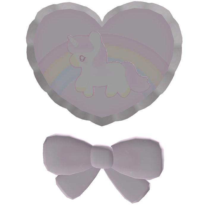 sweet little unicorn ruffle heart bow clip ♡