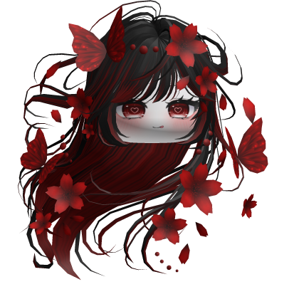 Mystical Sakura Windy Hair (Black&Red)