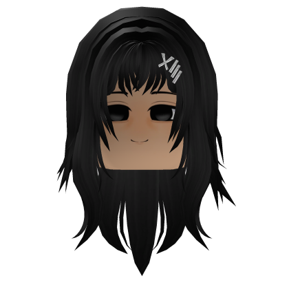 Black Messy Hair Bored Emo Girl Roblox item
