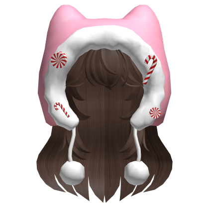 Kawaii Christmas Cat Beanie w/ Hair Roblox item
