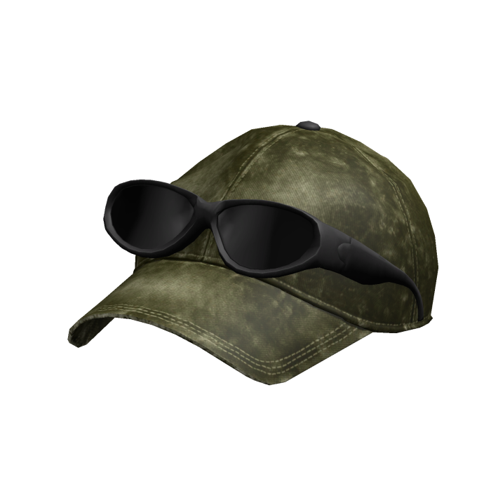 Faded Cap with Sunglasses Green