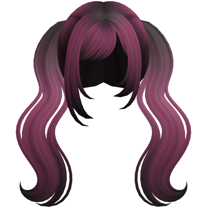 dark pink long wavy moe dolly pigtails