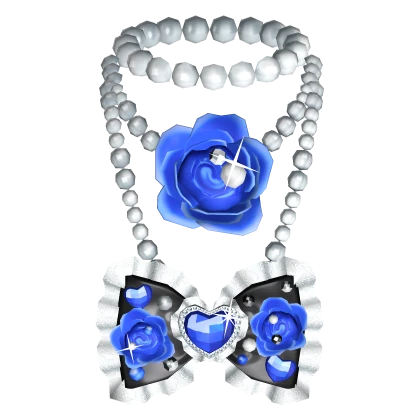 Goth Princess Rose Necklace in Black and Blue | Roblox Item