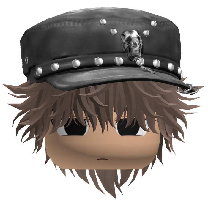 Fluffy Emo Black Beret Y2K Boy Hair (Brown)