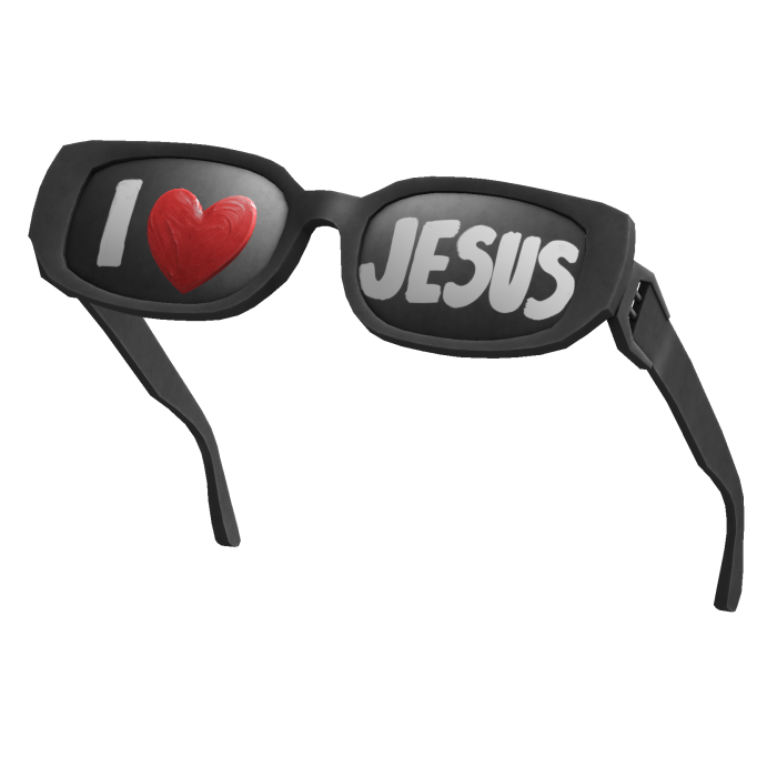 Black 'I Heart Jesus' Raised Sunglasses