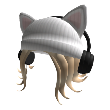 Blonde Cat Beanie Hair w/ Headphones Roblox item