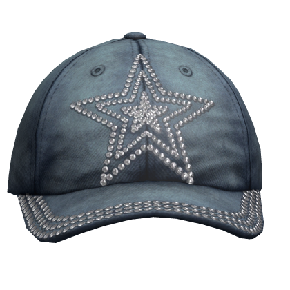 Simple Denim Star Rhinestone Cap