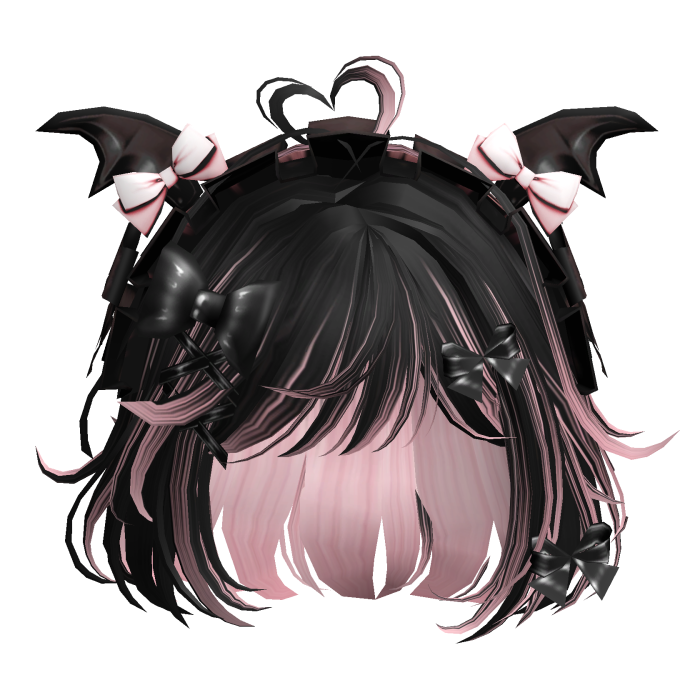Goth Bob w/Maid Headband (Black&Pink)