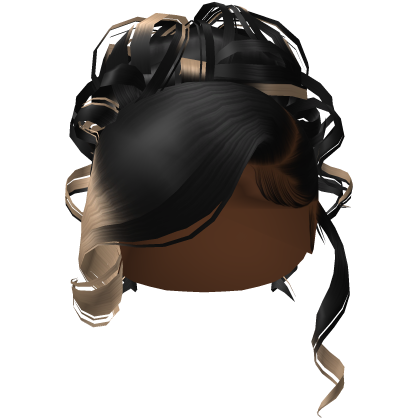 Side Swept Curly Updo [Black Blonde]