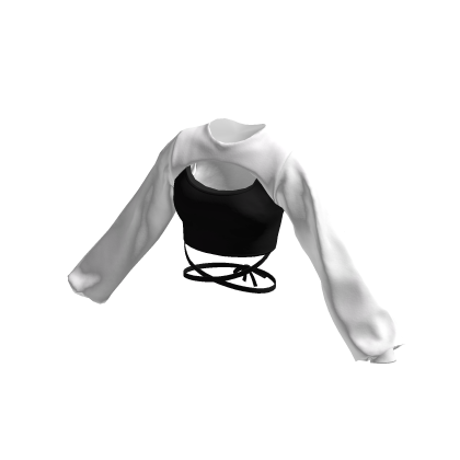 White/Black Bandage Crop Top