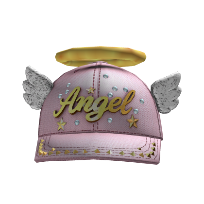 pink winged angel halo cap