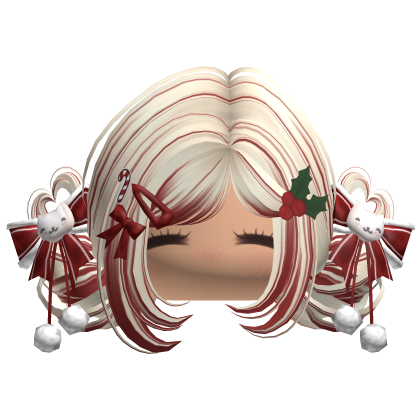 ♡ Christmas Buns w/ Bows (Beige & Red)