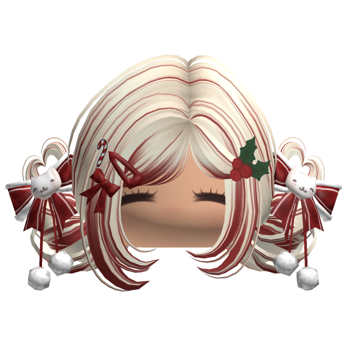 ♡ Christmas Buns w/ Bows (Beige & Red)
