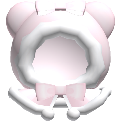 Cute Pink Winter Bear Hood 1.0 Roblox item