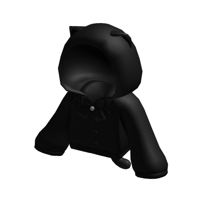 ୨୧: kawaii black cat hoodie with bow