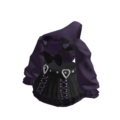 Dark Purple Kawaii Bowdream Dollcore Shirt&Skirt