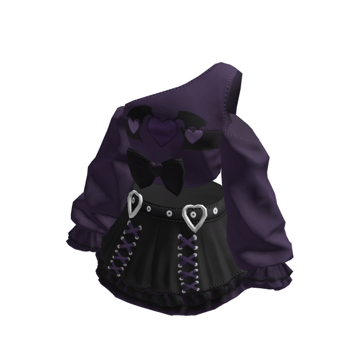 Dark Purple Kawaii Bowdream Dollcore Shirt&Skirt