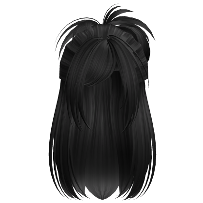 Y2K Half Up Straight Updo Hair (Black) Roblox item