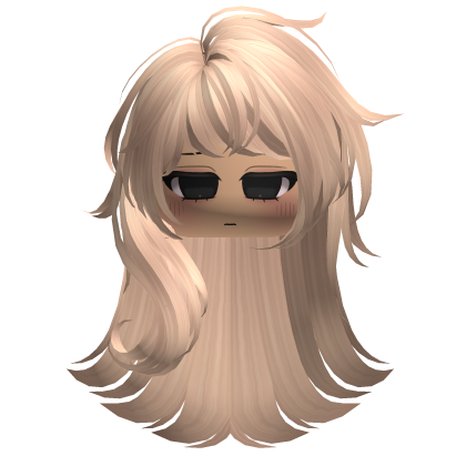 Emo Messy Hair w/ Cute Sad Makeup (Blonde) Roblox item