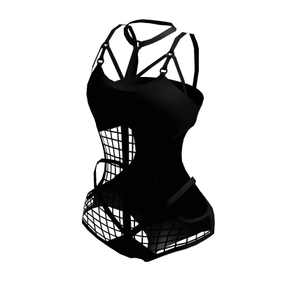 All Black Cage Corset Bikini