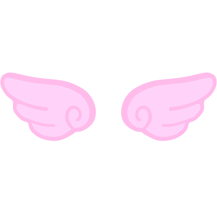 ♡ Cute Glowing Angel Chibi Wings in Pink