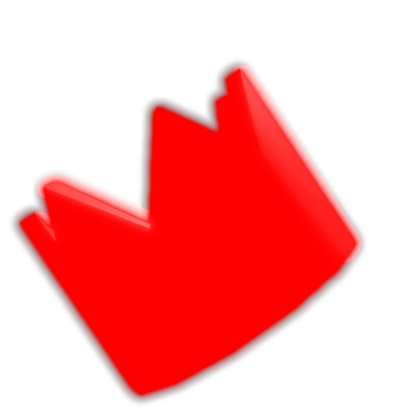 Small floating red neon crown 