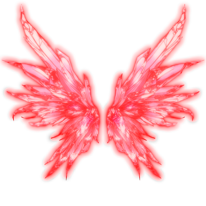 Glowing Cyber Angel Wings - Red (Emissive)