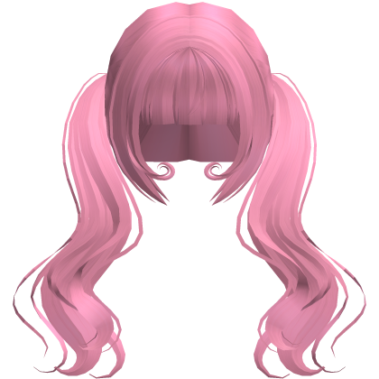 pink swirly long anime flowy pigtails Roblox item