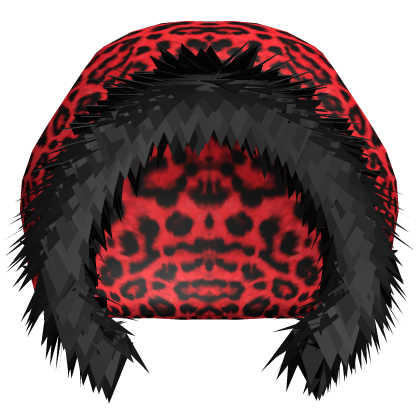 Red Fluffy Leopard Hood