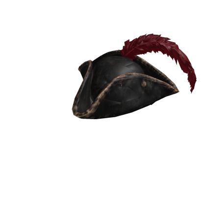 Goth Captain Tricorne w/ Crimson Plume