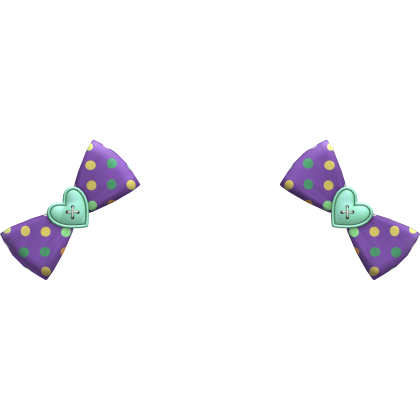 (13) Purple/Light Teal Polka Bows Roblox item