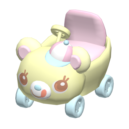 ୨୧ : pastel yellow mezzo kawaii bear car Roblox item