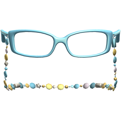 Retro Gyaru Button Beads Glasses Blue Yellow