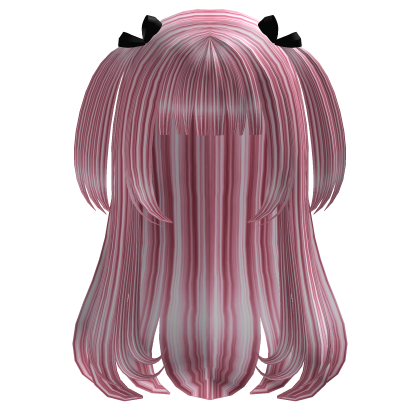 adorable long hair pigtails lace bow gyaru (pink) Roblox item