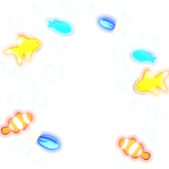 (GLOWING) emissive ocean fishies w/ bubbles aura