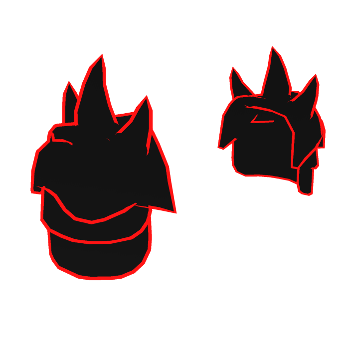 Cartoony Red Void Pauldrons