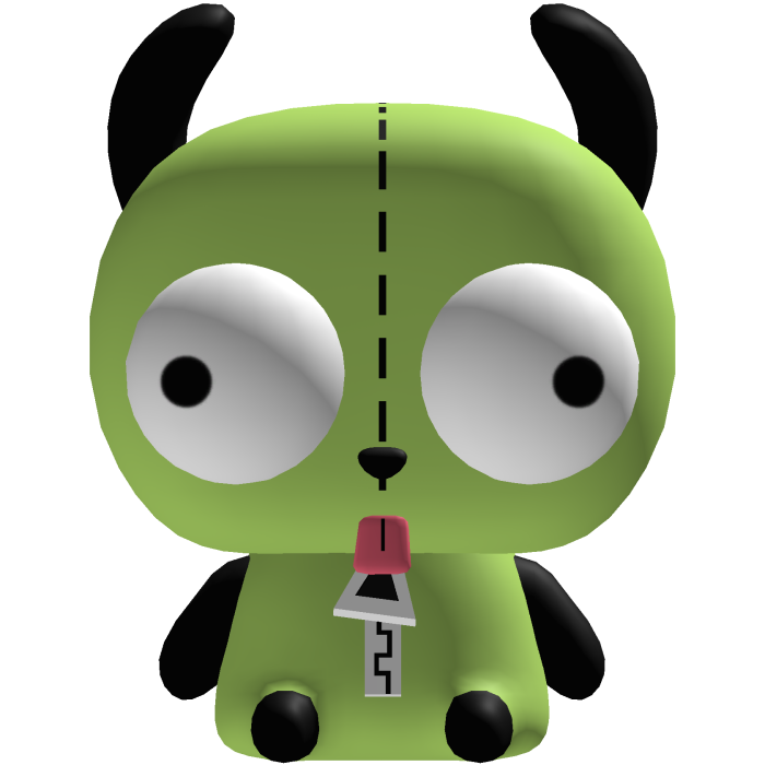cute kawaii Green Alien GIR plushie head