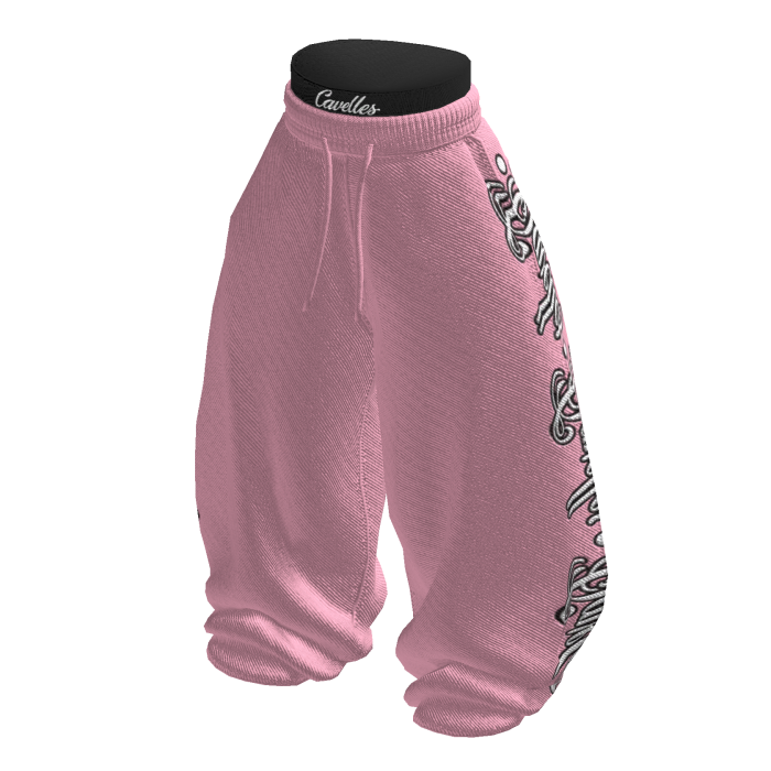 Celana Longgar Sweatpants Pink