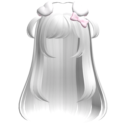 ♪ 〜Simple White Long Anime Puppy Girl Hair Roblox item