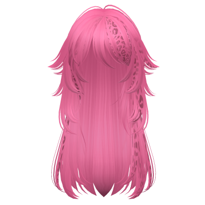 long fluffy leopard hair with tufts (hot pink)